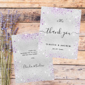 Budget Hochzeit Silber lila Glitzer danke