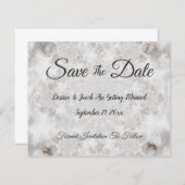 Budget Hochzeit Silberes Weiß Save the Date (Vorne/Hinten)