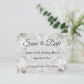 Budget Hochzeit Silberes Weiß Save the Date (Stehend Vorderseite)
