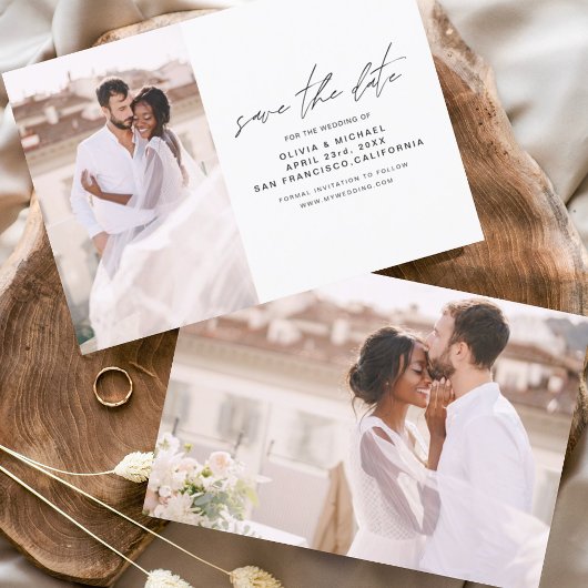 Budget Hochzeit Speichern Sie den Date Foto Flyer