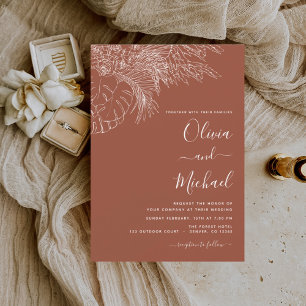Budget-Hochzeit Terracotta-Brandorange Blumen Flyer