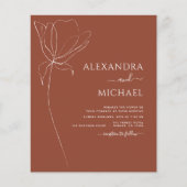 Budget Hochzeit Terracotta Burnt Orange Einladunge (Vorderseite)