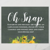 Budget Hochzeit Unplugged Oh Snap Chalk Sonnenblum (Vorderseite)