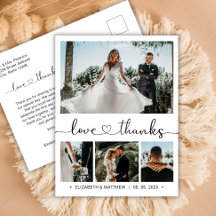 Budget Hochzeit Vielen Dank 4 Foto Collage Postcar