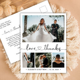 Budget Hochzeit Vielen Dank 4 Foto Collage Postcar Postkarte