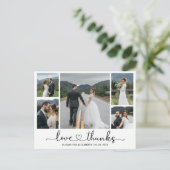 Budget Hochzeit Vielen Dank 5 Foto Collage Postcar Postkarte (Stehend Vorderseite)