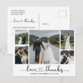 Budget Hochzeit Vielen Dank 5 Foto Collage Postcar Postkarte (Vorne/Hinten)