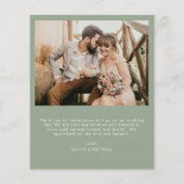 Budget Hochzeit Vielen Dank, dass Sie Grünen Foto- (Rückseite)