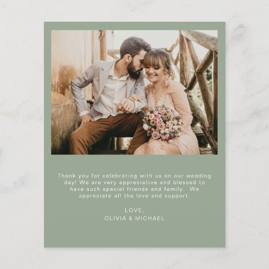 Budget Hochzeit Vielen Dank, dass Sie Grünen Foto- (Rückseite)