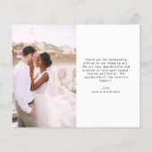 Budget Hochzeit Vielen Dank Foto Minimalistisch Flyer (Hinten)