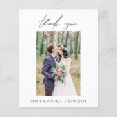 Budget Hochzeit Vielen Dank Foto Minimalistischer Flyer (Vorne)