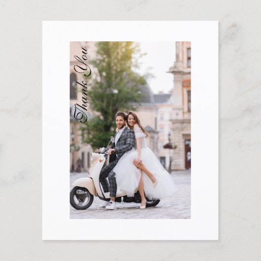 Budget Hochzeit Vielen Dank Foto Moderne Eleganz Flyer (Vorne)