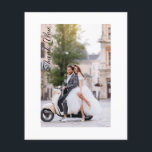 Budget Hochzeit Vielen Dank Foto Moderne Eleganz Flyer<br><div class="desc">Budget Wedding Dankeschön Foto Moderne einfache Elegante Kalligraphie Script Card mit dem eleganten Text "Danke" in modernen schwarz handgeschriebenen Schrift Typografie auf der Vorderseite mit Ihrer personalisierten Botschaft auf der Rückseite. Personalisieren Sie Ihre Hochzeitskarten,  indem Sie den Text in den dafür vorgesehenen Textfeldern bearbeiten. Entworfen von ©Evco Studio www.zazzle.com/store/evcostudio</div>