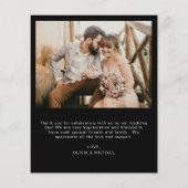 Budget Hochzeit Vielen Dank Karten Foto Minimalist (Rückseite)