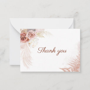 Budget Hochzeit Vielen Dank Pampas Grass Terracott Mitteilungskarte