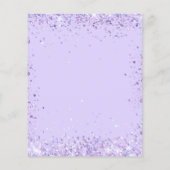 Budget Hochzeit violett Glitzer-Skript Einladung (Rückseite)