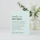 Budget Hochzeitempfang QR Code Minze Einladung (Stehend Vorderseite)