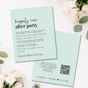 Budget Hochzeitempfang QR Code Minze Einladung
