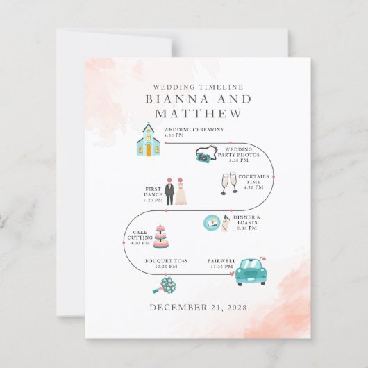 Budget Hochzeiten Icons Itinerary Elegantes Progra (Vorderseite)
