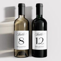 Budget Hochzeiten Tischnummer Wine Labels