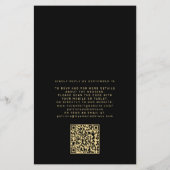 Budget Hochzeitgold schwarze QR-Code Einladung Flyer (Hinten)