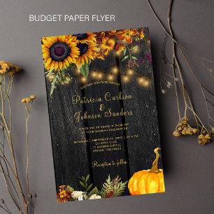 Budget-Hochzeits-Einladung im rustikalen Herbst-St Flyer
