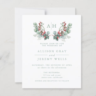 Budget-Hochzeits-Einladungsflyer mit Monogramm und