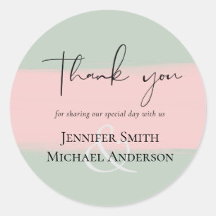 BUDGET Hochzeits-Set "Abstract Sage Blush Pink Scr Runder Aufkleber