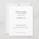 Budget-Hochzeitsankündigung mit moderner Bogenform (Rückseite)