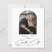 Budget-Hochzeitsankündigung mit moderner Bogenform (Vorderseite)