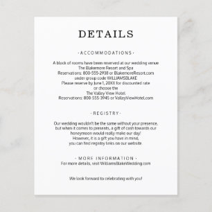 Budget-Hochzeitsdetails-Einleger-Flyer Flyer