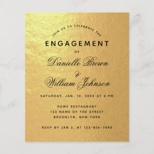 Budget-Hochzeitseinladung auf Faux-Goldfolie