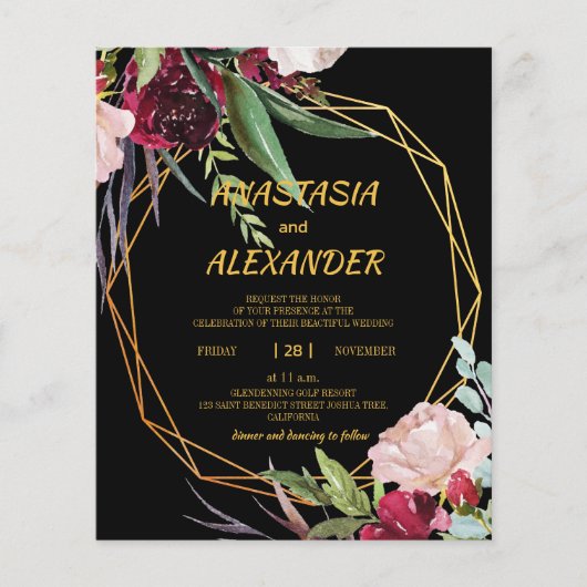 Budget Hochzeitseinladung Flyer (Vorne)