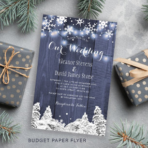 Budget-Hochzeitseinladung im rustikalen Winter-Sch Flyer