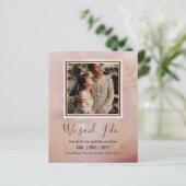 BUDGET Hochzeitsempfang Einladung mit FOTO (Stehend Vorderseite)