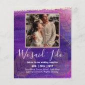 BUDGET Hochzeitsempfang Einladung mit FOTO (Vorderseite)