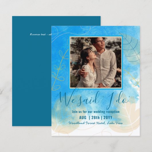 BUDGET Hochzeitsempfang Einladung mit FOTO (Vorne/Hinten)