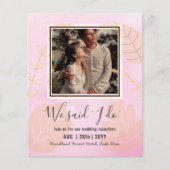 BUDGET Hochzeitsempfang Einladung mit FOTO (Vorderseite)