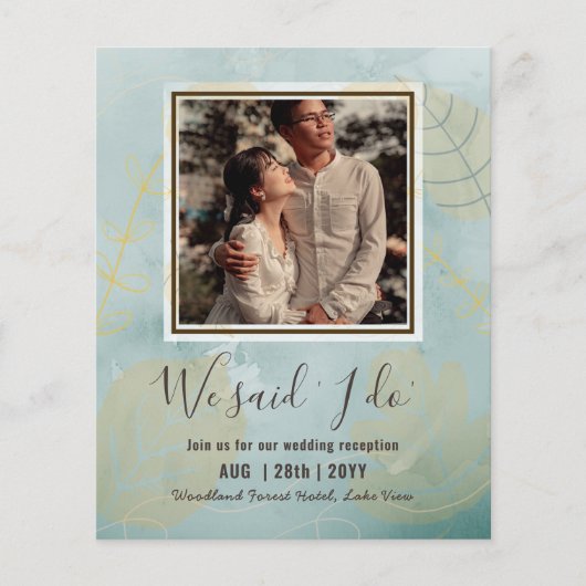 BUDGET Hochzeitsempfang Einladung mit FOTO (Vorderseite)