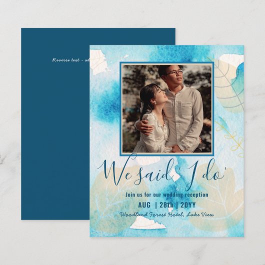 BUDGET Hochzeitsempfang Einladung mit FOTO (Vorne/Hinten)