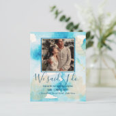 BUDGET Hochzeitsempfang Einladung mit FOTO (Stehend Vorderseite)