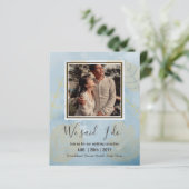 BUDGET Hochzeitsempfang Einladung mit FOTO (Stehend Vorderseite)