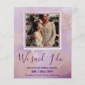 BUDGET Hochzeitsempfang Einladung mit FOTO (Vorderseite)