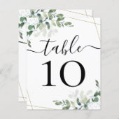 BUDGET Hochzeitsempfang Eukalyptus-Tischnummer (Vorne/Hinten)