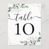 BUDGET Hochzeitsempfang Eukalyptus-Tischnummer (Rückseite)