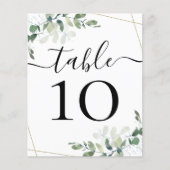 BUDGET Hochzeitsempfang Eukalyptus-Tischnummer (Vorderseite)