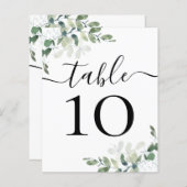BUDGET Hochzeitsempfang Eukalyptus-Tischnummer (Vorne/Hinten)
