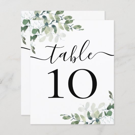 BUDGET Hochzeitsempfang Eukalyptus-Tischnummer (Vorne/Hinten)
