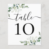 BUDGET Hochzeitsempfang Eukalyptus-Tischnummer (Vorderseite)