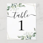 BUDGET Hochzeitsempfang Eukalyptus-Tischnummer (Rückseite)